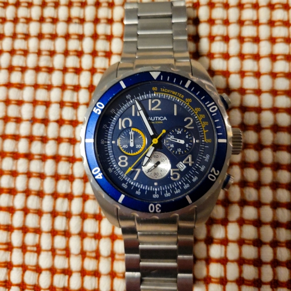 NAUTICA Men's Watch Blue Stainless Steel Japan Movement